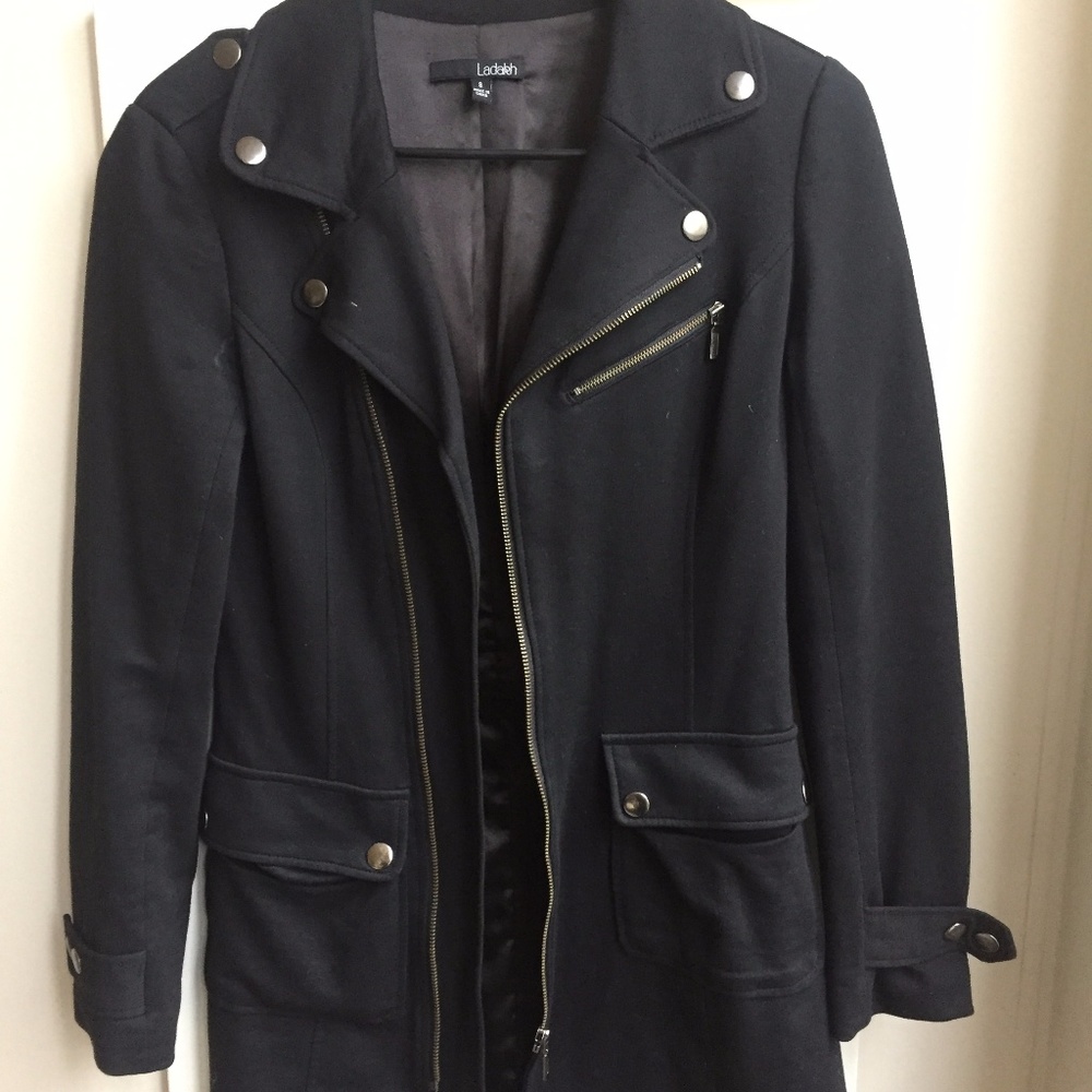 Trendy black trench coat